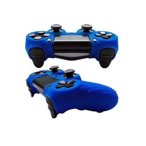 Ps4 Funda Texturizada Silicona + Grips Pro (Azul)