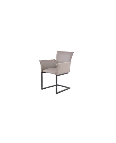Silla para comedor ocasional piel Industrial - gris - Kessa 