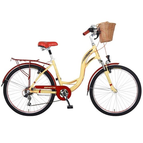 Bicicleta Benotto City Bike Alum FS R26 7V  Dama Crema