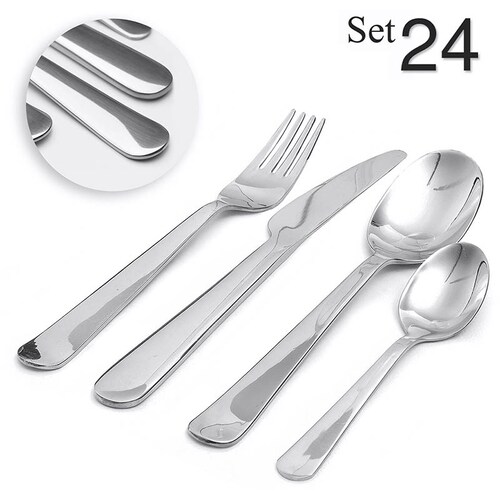 SET DE CUBIERTOS X 24 MESA MODELO 500 (Estuche Negro)