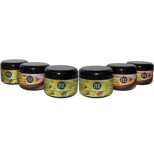 Crema de Vitamina E JYE Natural. Incluye 6 frascos