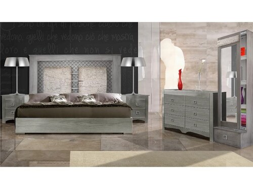 Recamara Da Vinci King Size 5 Piezas - Gris - Kessa