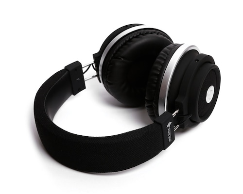 Headphone con reduccion de sonido controles de volumen y canciones al tacto excelente sonido Negro Sync Ray