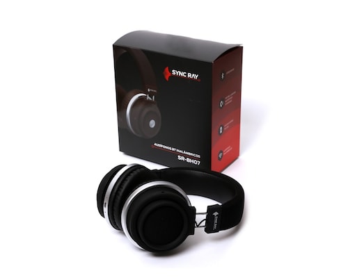 Headphone con reduccion de sonido controles de volumen y canciones al tacto excelente sonido Negro Sync Ray