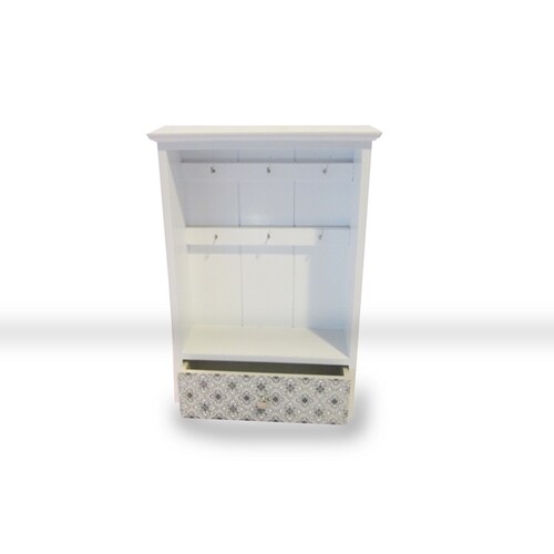 Porta Llaves Madera Con Cajon Blanco - Kessa.