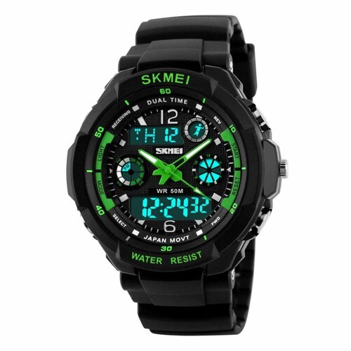 Reloj Skmei S Shock Color Verde Contra Agua Sumergible 50 Metros BYTESHOP