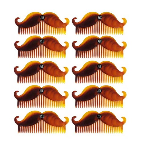 10 Peines Para Barba Cabello Forma De Bigote Jye Plastico