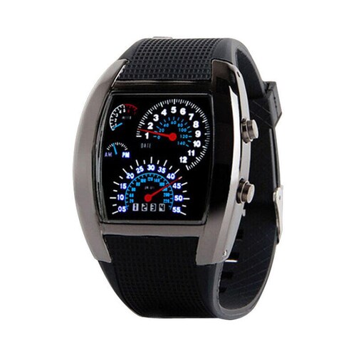 Reloj Led Cluster Aviation Velocimetro Deportivo Luces Novedoso BYTESHOP