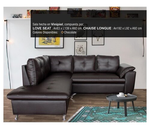 Sala  Modelo Madrid Chaise Longue - Chocolate - Kessa