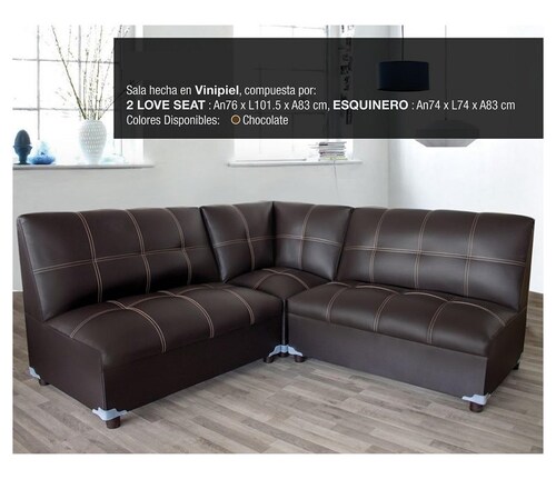 Sala Modular  Modelo Italia 2 2 E - Chocolate - Kessa