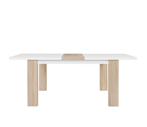 Mesa Con Extension Modelo Londres Mix Roble Sonoma Y Blanco Brillante - Kessa