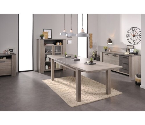Extension Modelo Alaska Pino Cenizo Gris Y Gris Cemento Obscuro - Kessa