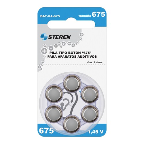 Pila tipo botón "675" para aparatos auditivos 