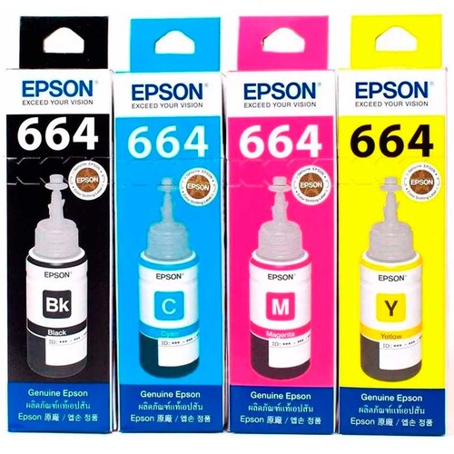 Kit 4 Botellas Tinta EPSON T664 Color L310 L380 L375 L395 L575 L1300 