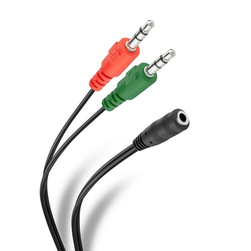 Cable Auxiliar 2 Plug 3,5mm A Jack 3,5mm Trrs 17 Cm| 252-143 