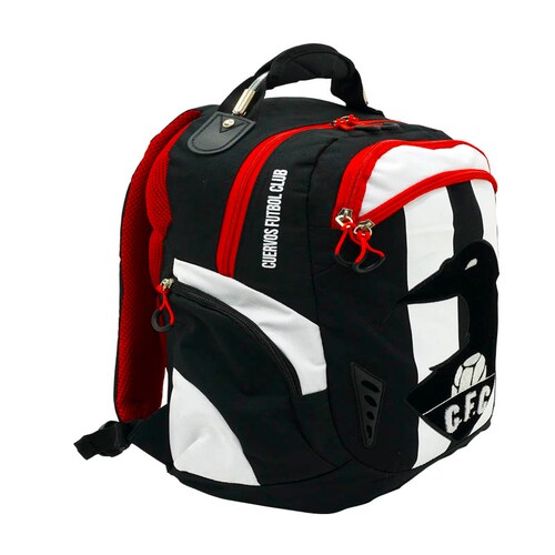 Mochila Escolar ATM PACKS, Club de Cuervos 4221-Negro con Rojo