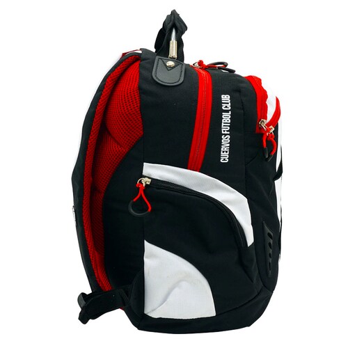 Mochila Escolar ATM PACKS, Club de Cuervos 4221-Negro con Rojo