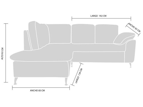 Sala  Modelo Madrid Chaise Longue - Chocolate - Kessa