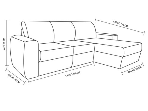 Sala Modelo Asturias Chaise Longue Varios Colores - Kessa