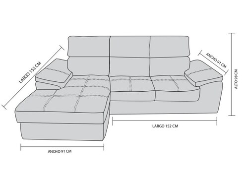 Sala Modelo Salamanca Chaise Longue Varios Colores - Kessa.