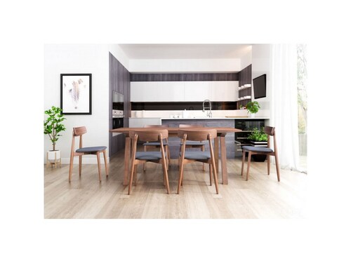 Silla De Comedor Modelo Newman Nuez/Gris - Kessa.