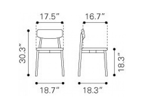 Silla De Comedor Modelo Newman Nuez/Azul Tinta - Kessa