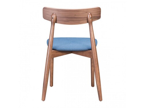 Silla De Comedor Modelo Newman Nuez/Azul Tinta - Kessa