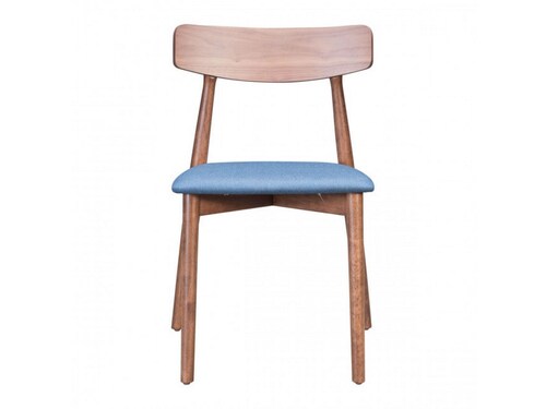 Silla De Comedor Modelo Newman Nuez/Azul Tinta - Kessa