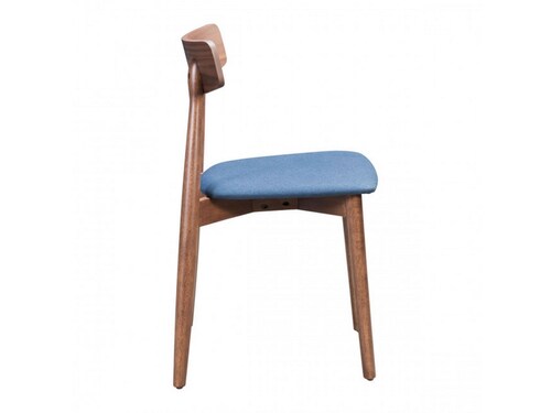 Silla De Comedor Modelo Newman Nuez/Azul Tinta - Kessa