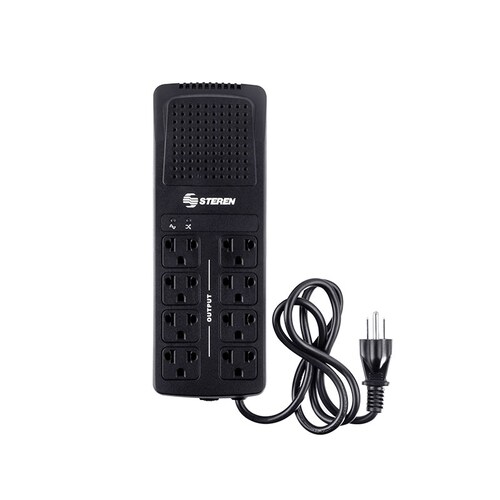 Regulador Voltaje 1000 W Multicontacto 8 Contactos Steren