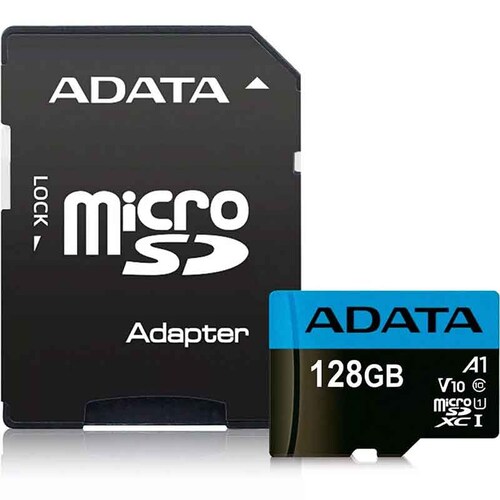 Memoria Micro SDXC 128GB ADATA Clase 10 Juegos A1 Video Full HD V10 AUSDX128GUICL10A1-RA1 