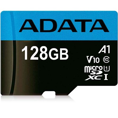 Memoria Micro SDXC 128GB ADATA Clase 10 Juegos A1 Video Full HD V10 AUSDX128GUICL10A1-RA1 