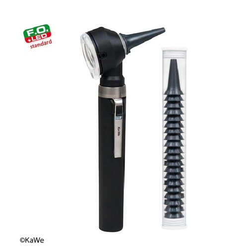 Set Otoscopio Oftalmoscopio Negro Kawe Piccolight Led Xenón