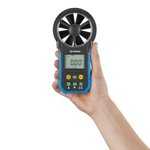 Anemómetro Medidor Digital Flujo Velocidad Aire Steren