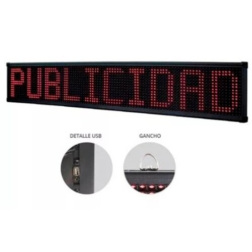 Letrero Led Rojo Usb Leds Annuncio Programable Display Mitzu
