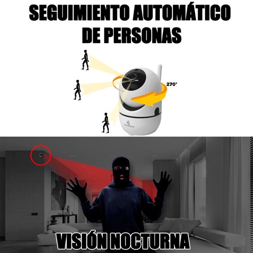 Cámara Ip Cctv Video Wifi Movimiento Audio Graba En La Nube