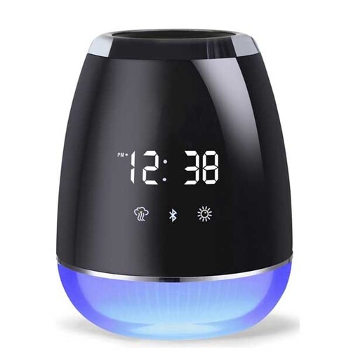 Difusor, reloj y smart powerbank con luz de colores y fragancia Df1 - Zeta - Black