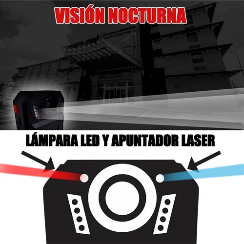 Body Cam Guardias Policia Doble Camara Laser 32 Megapixeles