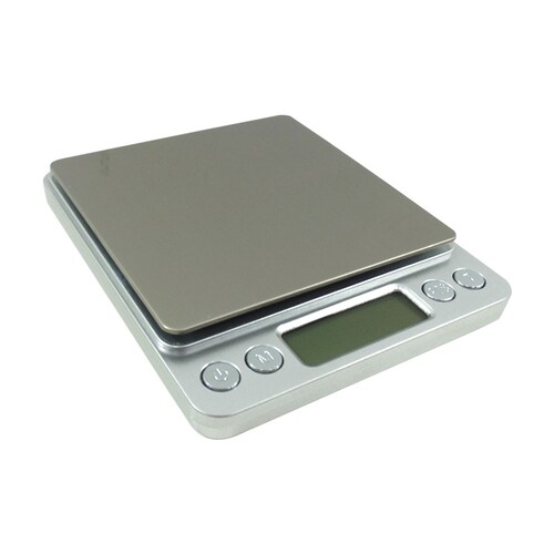 Bascula Multiusos Gramera 2 Kg Digital Plata Cromada Obi 
