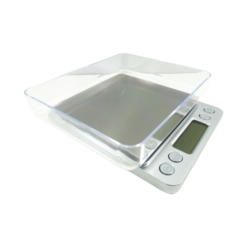 Bascula Multiusos Gramera 2 Kg Digital Plata Cromada Obi 