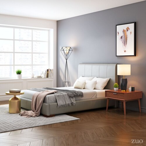 Cama Modelo Amelie Matrimonial Gray Gris - Kessa