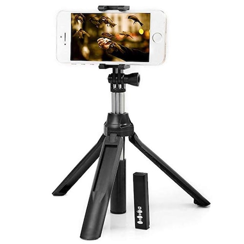 Selfie Stick con Soporte Trípode Bluetooth V40 Rotación de 360 Negro