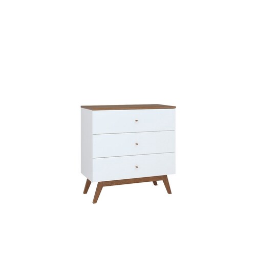 Comoda Hocker Blanco Y Nogal - Kessa