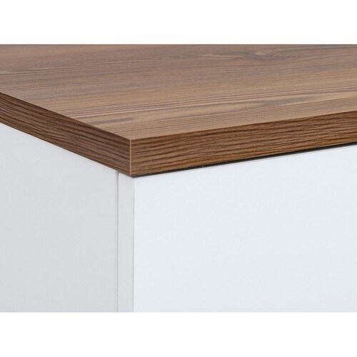 Comoda Hocker Blanco Y Nogal - Kessa