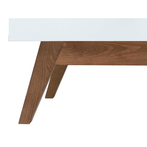 Comoda Hocker Blanco Y Nogal - Kessa