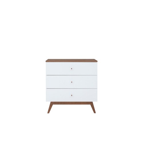 Comoda Hocker Blanco Y Nogal - Kessa