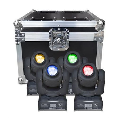 Kit 4 Cabezas Moviles ALIEN PRO INDIGO 30W CASE 11 Canales DMX Incluye Estuche