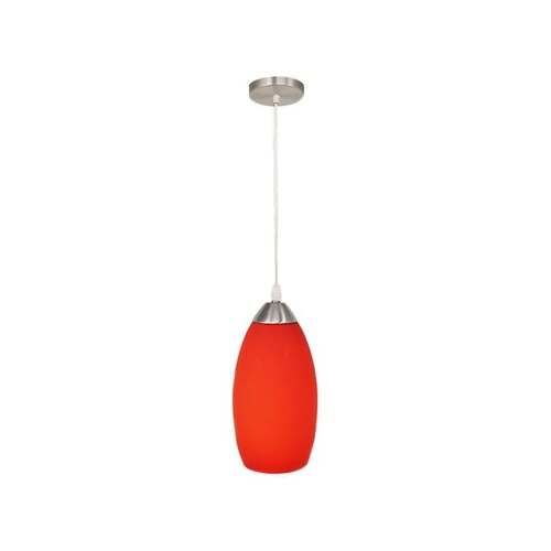 Lampara Colgante Candil Techo Vidrio Soplado Mate Rojo Maxxi.