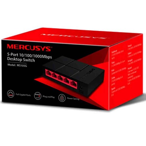 Switch MERCUSYS MS105G Mini Gigabit 5 Puertos RJ45 10/100/1000Mbps 