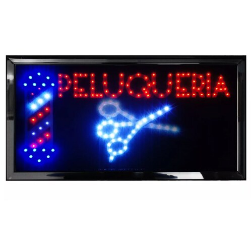 Anuncio Luminoso Parpadeante Con Hyper Led Ecologico Para PELUQUERIA
